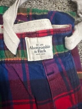Abercrombie & Fitch Red Blue Green Plaid Joggers
